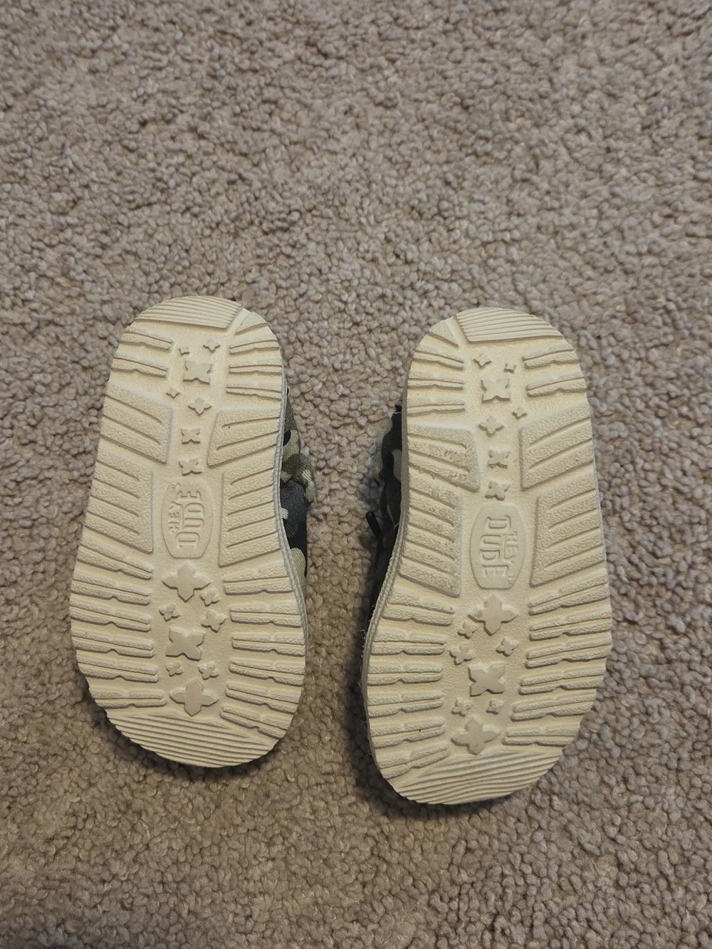 Hey Dude Kids Camo Slip-On Shoes in Green, Black, Tan